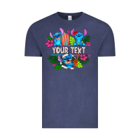 Vintage Denim Your Text Stich Vintage Tee - CowhideDigitalArt