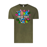 Vintage Olive Your Text Stich Vintage Tee - CowhideDigitalArt