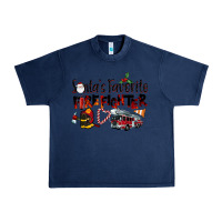 Navy Santa's Favorite Firefighter Urban Heavy Tee - LillyAllenDesigns