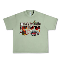 Oil Green Santa's Favorite Firefighter Urban Heavy Tee - LillyAllenDesigns