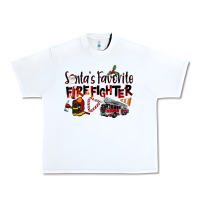 White Santa's Favorite Firefighter Urban Heavy Tee - LillyAllenDesigns