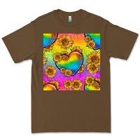 Cacao Pride lgbtq leopard hearts and sunflowers seamless Premium Tee - BundleAndBundleShop