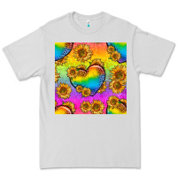 Dove Grey Pride lgbtq leopard hearts and sunflowers seamless Premium Tee - BundleAndBundleShop