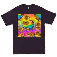 Plum Pride lgbtq leopard hearts and sunflowers seamless Premium Tee - BundleAndBundleShop