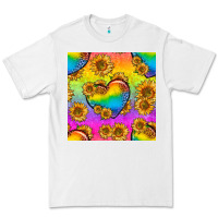 Pride Lgbtq Leopard Hearts And Sunflowers Seamless Premium Tee | Teevron