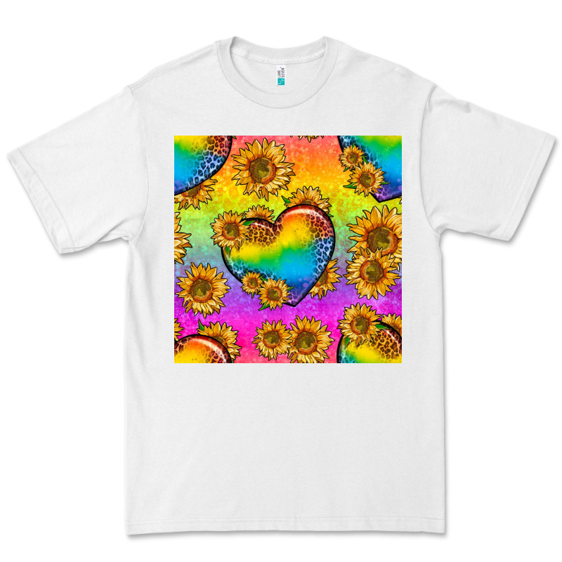 Pride Lgbtq Leopard Hearts And Sunflowers Seamless Premium Tee by BundleAndBundleShop | Teevron