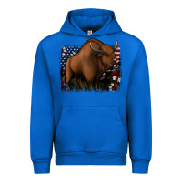 Cobalt American Bison Urban Hoodie - Jasminsmagicworld