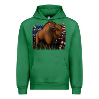 Emerald American Bison Urban Hoodie - Jasminsmagicworld