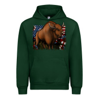 Foreset Green American Bison Urban Hoodie - Jasminsmagicworld