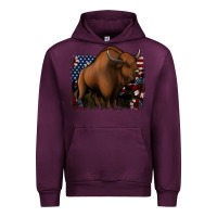 Mauve Wine American Bison Urban Hoodie - Jasminsmagicworld
