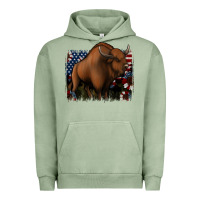 Pigment Oil Green American Bison Urban Hoodie - Jasminsmagicworld