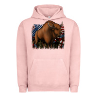 Pigment Salmon American Bison Urban Hoodie - Jasminsmagicworld