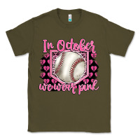 Army Green in october we wear pink baseball Classic Tee - BarkalooDesign