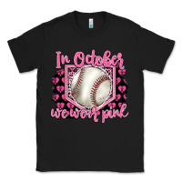 Black in october we wear pink baseball Classic Tee - BarkalooDesign