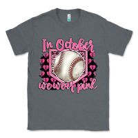 Charcoal Heather in october we wear pink baseball Classic Tee - BarkalooDesign
