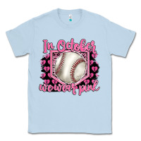 Dusty Blue in october we wear pink baseball Classic Tee - BarkalooDesign