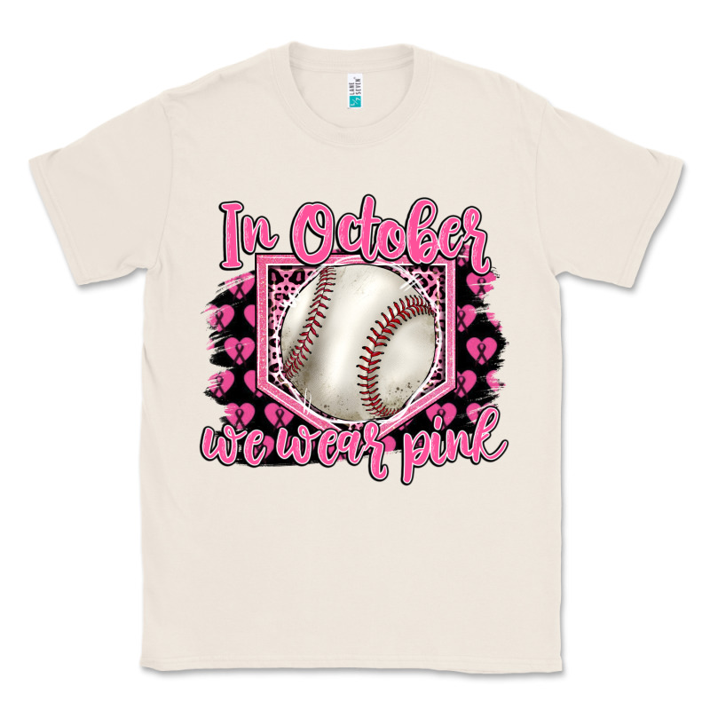 In October We Wear Pink Baseball Classic Tee by BarkalooDesign | Teevron