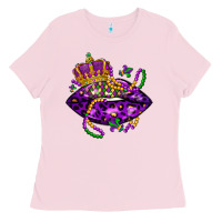 Bubblegum Pink mardi gras lips Ladies Tee - LillyAllenDesigns