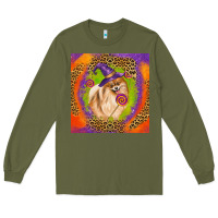 Army Green Halloween Pomeranian Dog Long Sleeve Tee - LillyAllenDesigns
