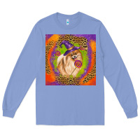 Colony Blue Halloween Pomeranian Dog Long Sleeve Tee - LillyAllenDesigns