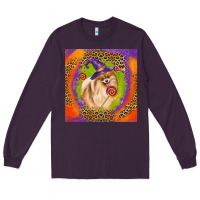 Plum Halloween Pomeranian Dog Long Sleeve Tee - LillyAllenDesigns