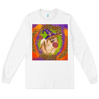White Halloween Pomeranian Dog Long Sleeve Tee - LillyAllenDesigns