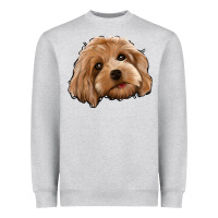 Heather Grey Cockapoo Heavyweight Sweatshirt - Jasminsmagicworld
