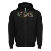 Black Western mini black highland calf Zipper Hoodie - RanaPortraitStore