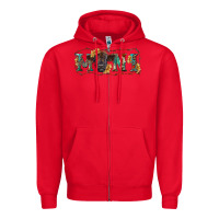 Red Western mini black highland calf Zipper Hoodie - RanaPortraitStore