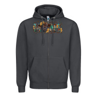 Smoke Western mini black highland calf Zipper Hoodie - RanaPortraitStore