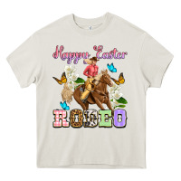 Cream Happy Easter rodeo cowgirl Heavy Core Tee - OliviaCreatesArt