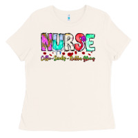Bone Nurse Coffee Scrubs Rubber Gloves Ladies Tee - CowhideDigitalArt