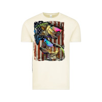 Vintage Arctic American Flag With Bass Fish Vintage Tee - LillyAllenDesigns