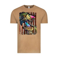 Vintage Camel American Flag With Bass Fish Vintage Tee - LillyAllenDesigns