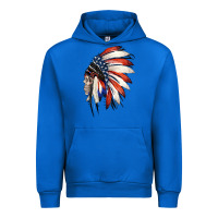 Cobalt 4th of July Indian Headdress Gypsy Spirit Skull Urban Hoodie - Jasminsmagicworld