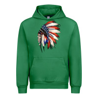 Emerald 4th of July Indian Headdress Gypsy Spirit Skull Urban Hoodie - Jasminsmagicworld
