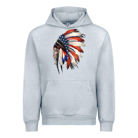 Heather Grey 4th of July Indian Headdress Gypsy Spirit Skull Urban Hoodie - Jasminsmagicworld