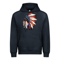 Navy 4th of July Indian Headdress Gypsy Spirit Skull Urban Hoodie - Jasminsmagicworld