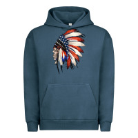 Pigment Midnight Navy 4th of July Indian Headdress Gypsy Spirit Skull Urban Hoodie - Jasminsmagicworld