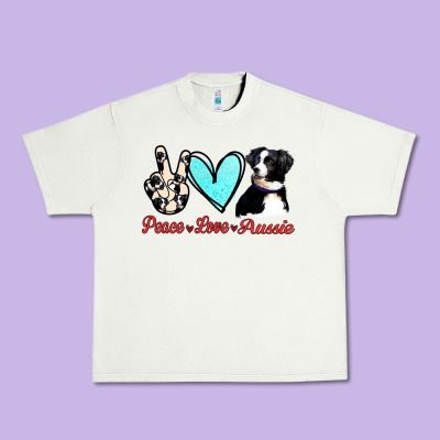 Peace Love Aussie Urban Heavy Tee Designed By Jasminsmagicworld