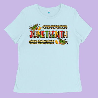Colorful Juneteenth Celebration Art Ladies Tee Designed By Lillyallendesigns