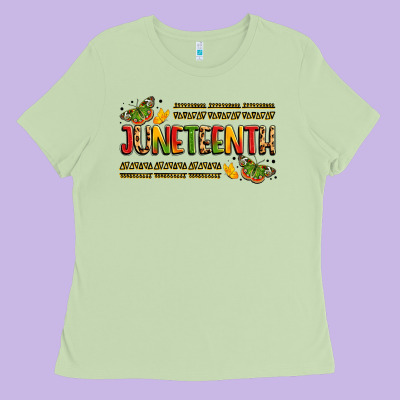 Colorful Juneteenth Celebration Art Ladies Tee Designed By Lillyallendesigns