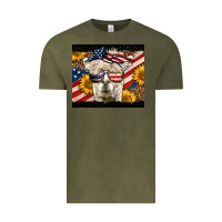 Vintage Olive Western 4th Of July Lama Vintage Tee - LillyAllenDesigns