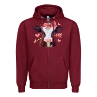 Burgundy valentines day baby calf Zipper Hoodie - Jasminsmagicworld