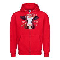 Red valentines day baby calf Zipper Hoodie - Jasminsmagicworld