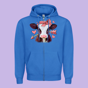 Valentines Day Baby Calf Zipper Hoodie Designed By Jasminsmagicworld