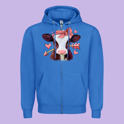 Valentines Day Baby Calf Zipper Hoodie Designed By Jasminsmagicworld