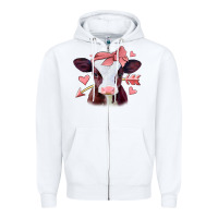White valentines day baby calf Zipper Hoodie - Jasminsmagicworld