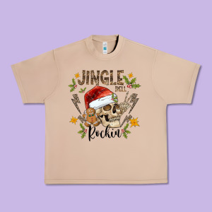 Jingle Bell Rock Black Urban Heavy Tee Designed By Cowhidedigitalart
