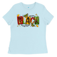 Baby Blue black Ladies Tee - LillyAllenDesigns